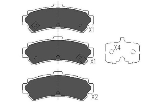 Bromsbeläggssats, skivbroms KBP-6550 Kavo parts