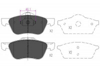 Bromsbeläggssats, skivbroms KBP-6560 Kavo parts