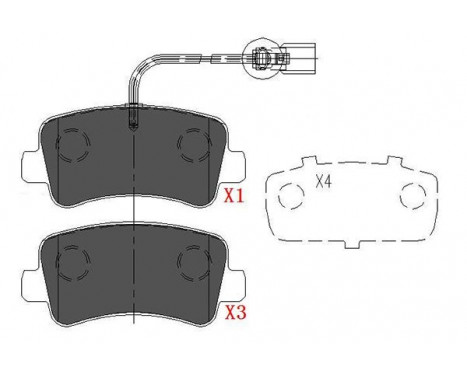 Bromsbeläggssats, skivbroms KBP-6590 Kavo parts