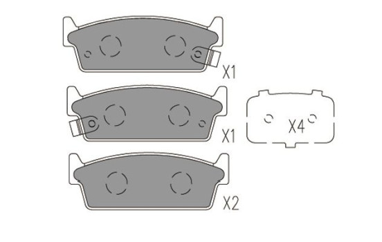 Bromsbeläggssats, skivbroms KBP-6601 Kavo parts