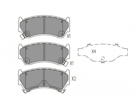 Bromsbeläggssats, skivbroms KBP-6605 Kavo parts