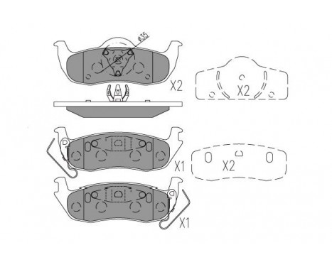 Bromsbeläggssats, skivbroms KBP-6606 Kavo parts