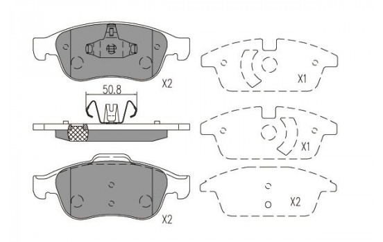 Bromsbeläggssats, skivbroms KBP-6621 Kavo parts