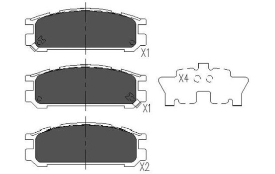 Bromsbeläggssats, skivbroms KBP-8016 Kavo parts