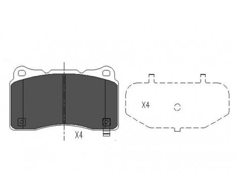 Bromsbeläggssats, skivbroms KBP-8021 Kavo parts