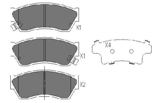 Bromsbeläggssats, skivbroms KBP-8504 Kavo parts