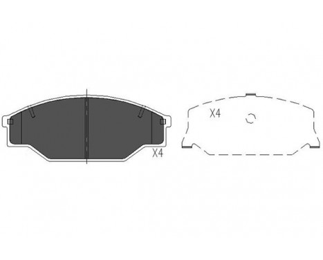 Bromsbeläggssats, skivbroms KBP-9001 Kavo parts