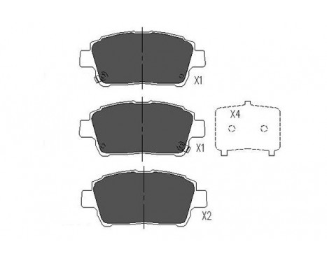 Bromsbeläggssats, skivbroms KBP-9009 Kavo parts