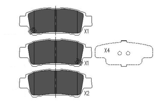 Bromsbeläggssats, skivbroms KBP-9014 Kavo parts