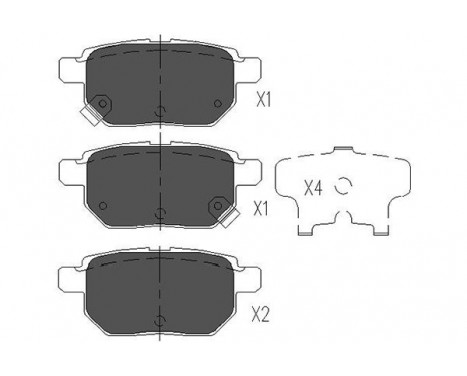 Bromsbeläggssats, skivbroms KBP-9025 Kavo parts