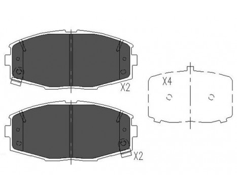 Bromsbeläggssats, skivbroms KBP-9034 Kavo parts