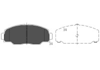 Bromsbeläggssats, skivbroms KBP-9037 Kavo parts