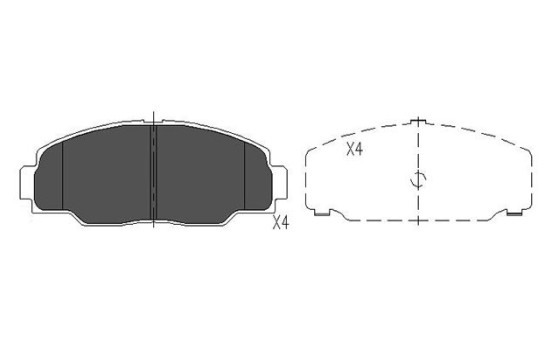 Bromsbeläggssats, skivbroms KBP-9037 Kavo parts