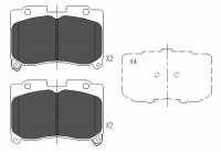 Bromsbeläggssats, skivbroms KBP-9045 Kavo parts