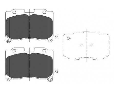 Bromsbeläggssats, skivbroms KBP-9045 Kavo parts