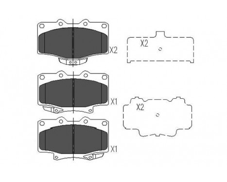 Bromsbeläggssats, skivbroms KBP-9047 Kavo parts