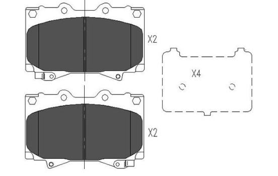 Bromsbeläggssats, skivbroms KBP-9049 Kavo parts