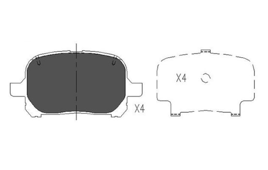 Bromsbeläggssats, skivbroms KBP-9051 Kavo parts