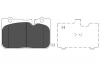 Bromsbeläggssats, skivbroms KBP-9053 Kavo parts