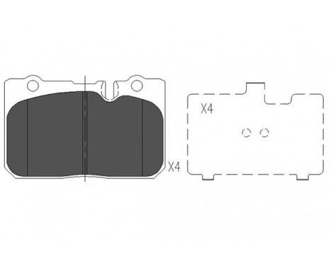Bromsbeläggssats, skivbroms KBP-9053 Kavo parts