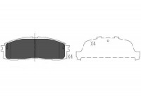 Bromsbeläggssats, skivbroms KBP-9056 Kavo parts