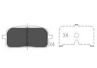 Bromsbeläggssats, skivbroms KBP-9061 Kavo parts