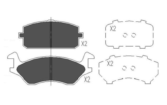 Bromsbeläggssats, skivbroms KBP-9074 Kavo parts