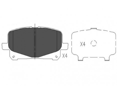 Bromsbeläggssats, skivbroms KBP-9076 Kavo parts