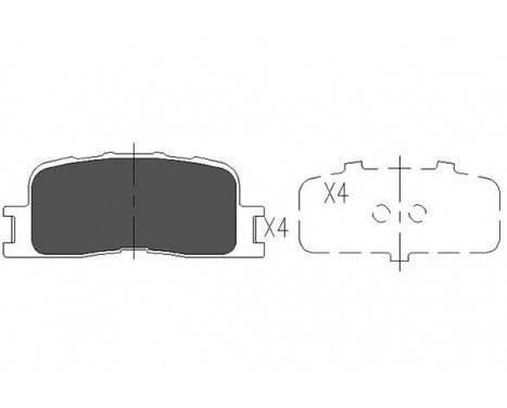 Bromsbeläggssats, skivbroms KBP-9077 Kavo parts