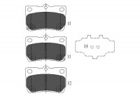 Bromsbeläggssats, skivbroms KBP-9083 Kavo parts