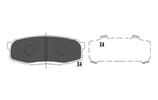 Bromsbeläggssats, skivbroms KBP-9099 Kavo parts