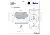 Bromsbeläggssats, skivbroms LP1015 Delphi