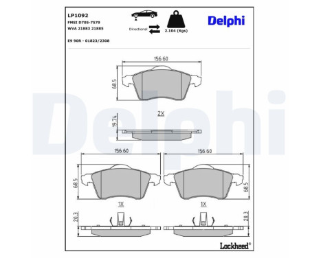 Bromsbeläggssats, skivbroms LP1092 Delphi, bild 3