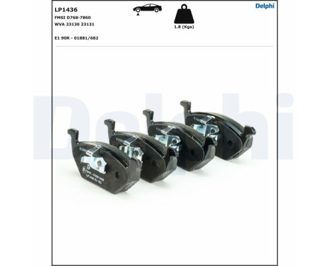 Bromsbeläggssats, skivbroms LP1436 Delphi, bild 4