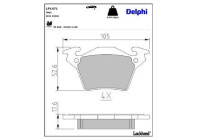 Bromsbeläggssats, skivbroms LP1471 Delphi
