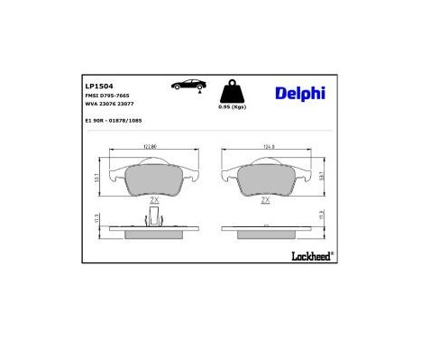 Bromsbeläggssats, skivbroms LP1504 Delphi, bild 3