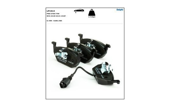 Bromsbeläggssats, skivbroms LP1514 Delphi, bild 4