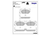 Bromsbeläggssats, skivbroms LP1665 Delphi