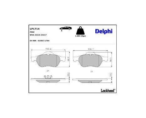 Bromsbeläggssats, skivbroms LP1714 Delphi, bild 3