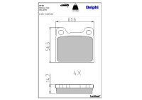 Bromsbeläggssats, skivbroms LP18 Delphi