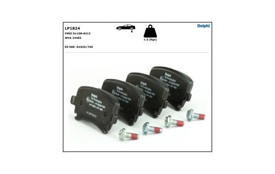 Bromsbeläggssats, skivbroms LP1824 Delphi, bild 5