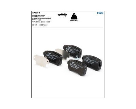 Bromsbeläggssats, skivbroms LP1952 Delphi, bild 4