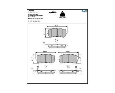 Bromsbeläggssats, skivbroms LP1952 Delphi, bild 5