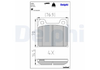 Bromsbeläggssats, skivbroms LP20 Delphi