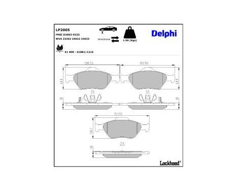 Bromsbeläggssats, skivbroms LP2005 Delphi, bild 4