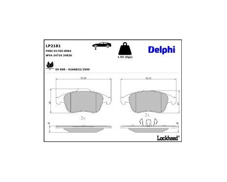 Bromsbeläggssats, skivbroms LP2181 Delphi, bild 3