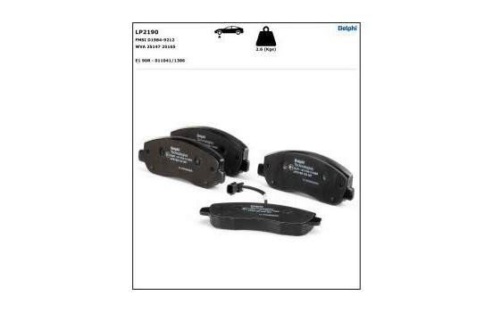 Bromsbeläggssats, skivbroms LP2190 Delphi, bild 4