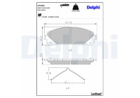 Bromsbeläggssats, skivbroms LP2201 Delphi