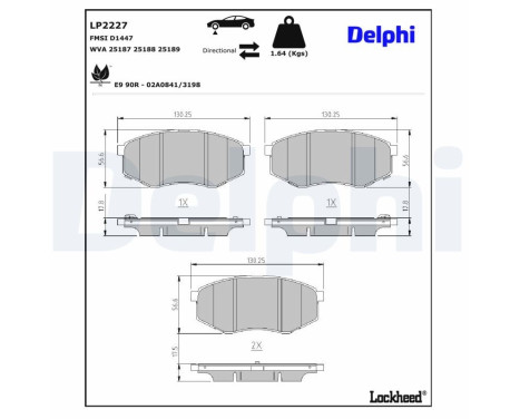 Bromsbeläggssats, skivbroms LP2227 Delphi, bild 3