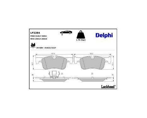 Bromsbeläggssats, skivbroms LP2284 Delphi, bild 3